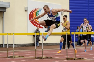 David Martin wins the 400m hurdles